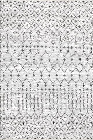 Isolated view of Ivory Rectangle Colby Modern Trellis Rug, showcasing its design