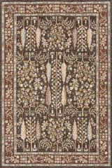 Isolated view of Brown Runner Caeslyn Traditional Floral Indoor/Outdoor Rug, showcasing its design