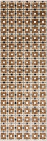 Isolated view of Light Brown Runner Sorelle Modern Plaid Rug, showcasing its design