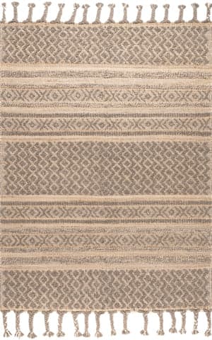 Isolated view of Natural Rectangle Oaklynn Wool-Blend Trellis Rug, showcasing its design