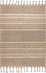 Isolated view of Natural Rectangle Oaklynn Wool-Blend Trellis Rug, showcasing its design