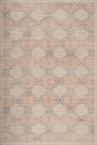 Sahi Traditional Diamond Washable Rug | Peach – Rugs USA