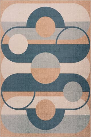 Isolated view of Multicolor Rectangle Modern Relic Geometric Washable Rug, showcasing its design