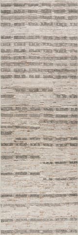 Isolated view of Beige Runner Isara Abstract Washable Rug, showcasing its design