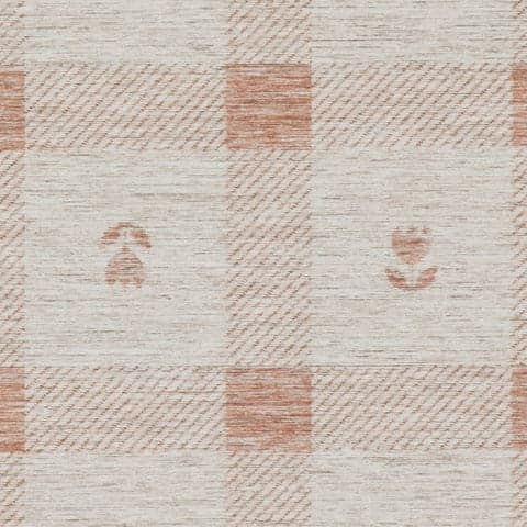 Gingham Machine Washable Rug Swatch | Blush
