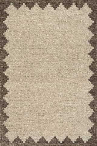 Isolated view of Brown Rectangle Hazella Modern Bordered Rug, showcasing its design