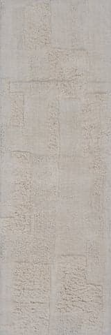 Isolated view of Ivory Runner Sorvelle Modern Solid Wool Rug, showcasing its design