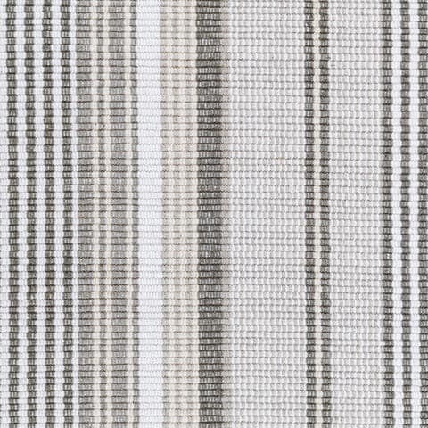 Gradation Ticking Handwoven Cotton Rug Swatch | Grey
