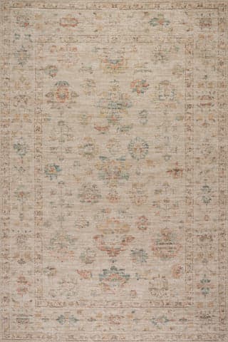 Isolated view of Beige Rectangle Tiye Traditional Floral & Paisley Rug, showcasing its design