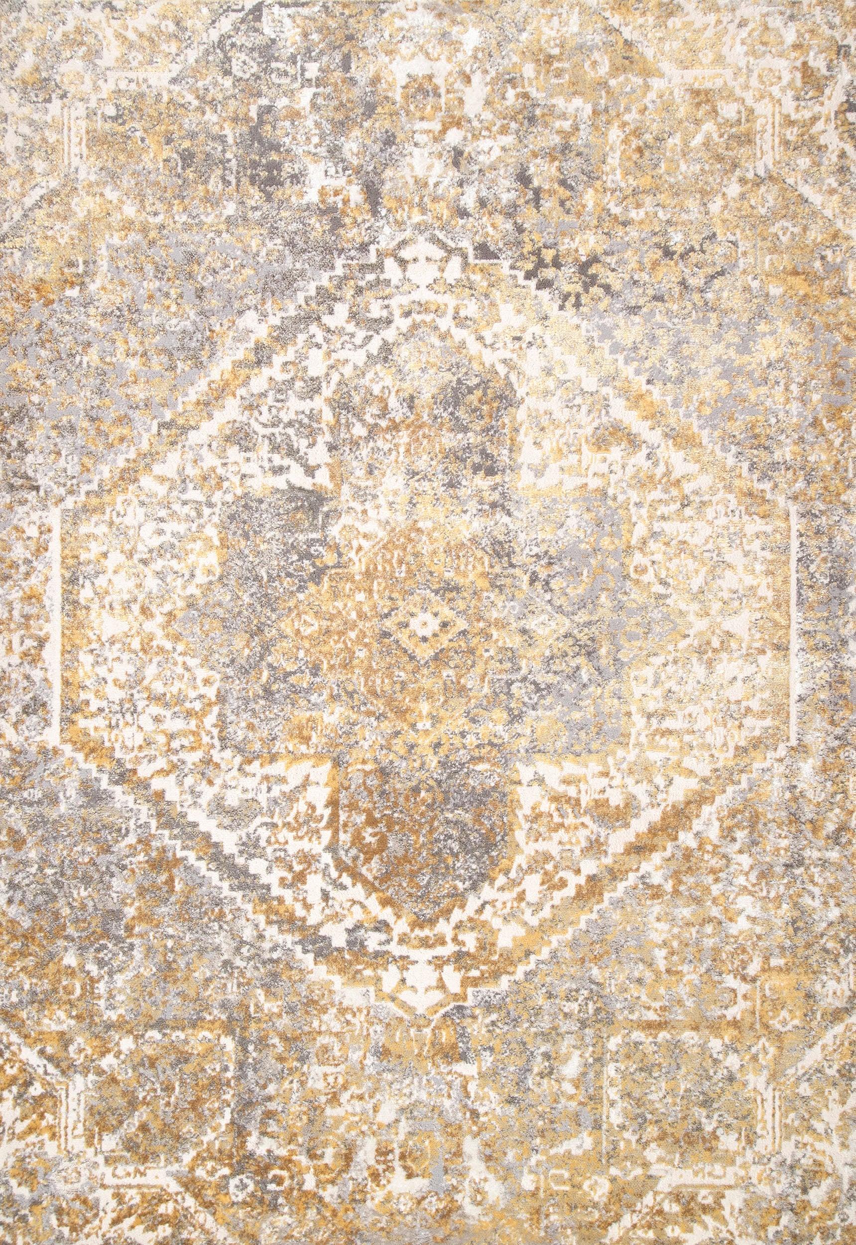 Inlay Medallion Rug | Gold – Rugs USA