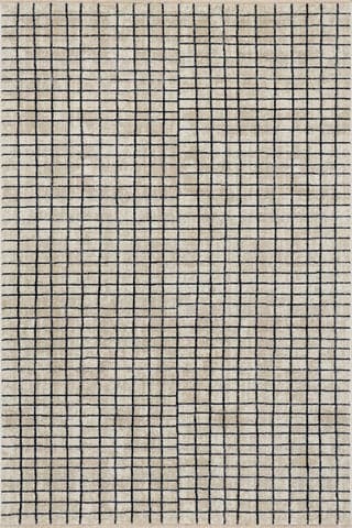 Isolated view of Beige Rectangle Lizenna Modern Checkered Rug, showcasing its design