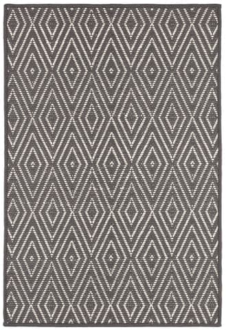Diamond Handwoven Indoor/Outdoor Rug | Graphite/Ivory