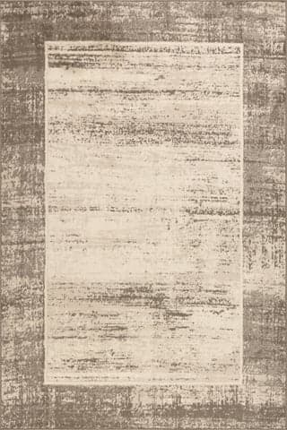 Isolated view of Brown Rectangle Saida Bordered Rug, showcasing its design