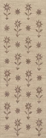 Isolated view of Sand Runner Ella Wool Rug, showcasing its design