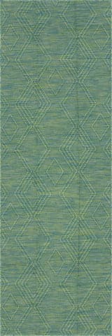 Isolated view of Teal Runner Tesnia Modern Solid Indoor/Outdoor Rug, showcasing its design