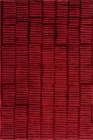 Isolated view of Red Rectangle Cranbury Plush Textured Washable Rug, showcasing its design