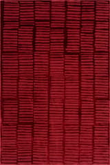 Isolated view of Red Rectangle Cranbury Plush Textured Washable Rug, showcasing its design
