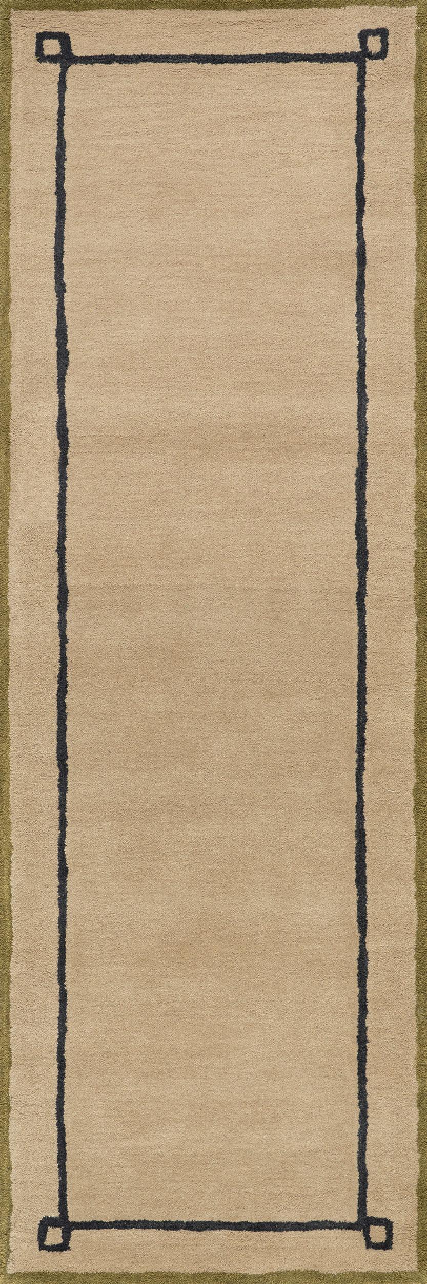 Serge Bordered Wool Rug by Nate Berkus | Tan