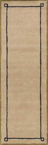 Isolated view of Tan Runner Serge Bordered Wool Rug by Nate Berkus, showcasing its design