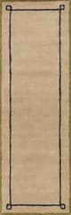 Isolated view of Tan Runner Serge Bordered Wool Rug by Nate Berkus, showcasing its design