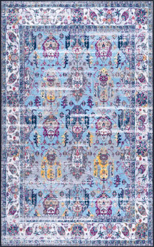 Isolated view of Light Blue Rectangle Fading Armorial Oriental Rug, showcasing its design
