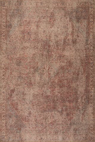 Isolated view of Red Rectangle Wilo Medallion Rug, showcasing its design