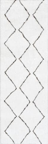 Isolated view of Natural Runner Moroccan Shag Rug, showcasing its design