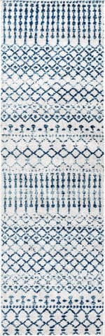 Isolated view of Light Blue Runner Moroccan Trellis Rug, showcasing its design