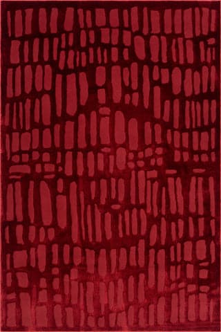 Isolated view of Red Rectangle Summit Plush Textured Washable Rug, showcasing its design