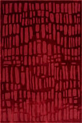 Isolated view of Red Rectangle Summit Plush Textured Washable Rug, showcasing its design