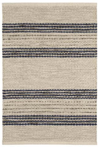 Cielo Stripe Handwoven Cotton Rug | Navy