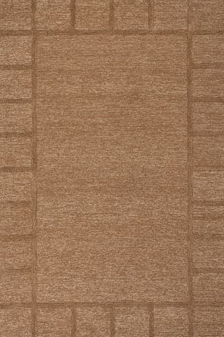 Isolated view of Brown Rectangle Gea Geometric Bordered Wool Rug, showcasing its design