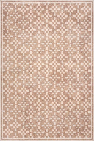 Isolated view of Natural Rectangle Innex Bohemian Washable Rug, showcasing its design