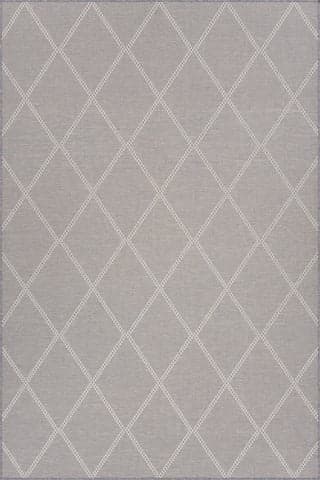 Isolated view of Grey Rectangle Fresca Modern Diamond Indoor/Outdoor Rug, showcasing its design