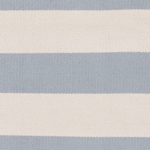 Banks Stripe Handwoven Indoor/Outdoor Rug Swatch | Swedish Blue