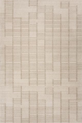 Isolated view of Ivory Rectangle Vary Bohemian Striped Rug, showcasing its design