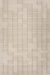 Isolated view of Ivory Rectangle Vary Bohemian Striped Rug, showcasing its design