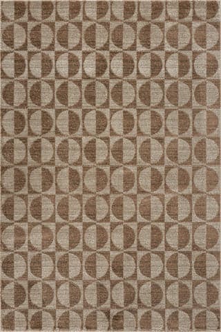 Isolated view of Brown Rectangle Duneclipse Mid Century Geometric Rug, showcasing its design
