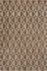 Isolated view of Brown Rectangle Duneclipse Mid Century Geometric Rug, showcasing its design