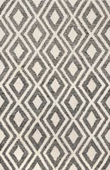 Isolated view of Grey Rectangle Roselle Lifted Trellis Rug, showcasing its design