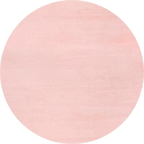Isolated view of Pink Round Faux Rabbit Shag Rug, showcasing its design