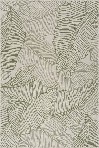 Isolated view of Green Rectangle Sunniva Tropical Floral Indoor/Outdoor Rug, showcasing its design