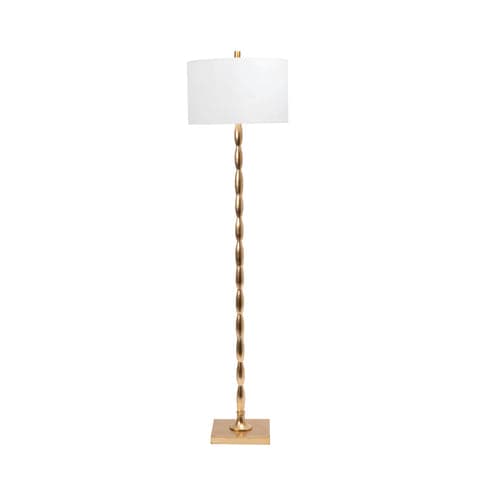 Isolated view of Brass  65-inch Rippled Iron Staff Floor Lamp, showcasing its design