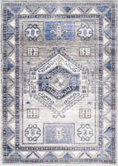 Isolated view of Blue Rectangle Faded Geometric Rug, showcasing its design