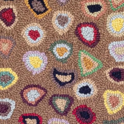 Cat's Paw Hand Micro Hooked Wool Rug Swatch | Brown