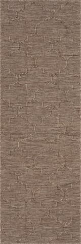 Isolated view of Brown Runner Noore Modern Trellis Indoor/Outdoor Rug, showcasing its design