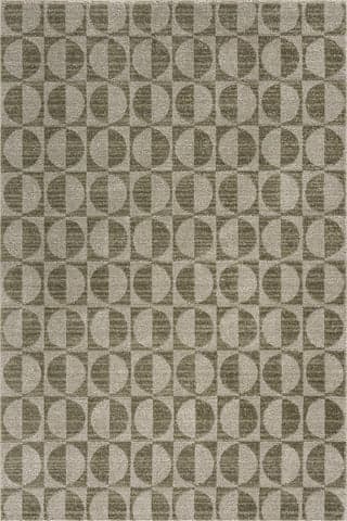 Isolated view of Green Rectangle Duneclipse Mid Century Geometric Rug, showcasing its design