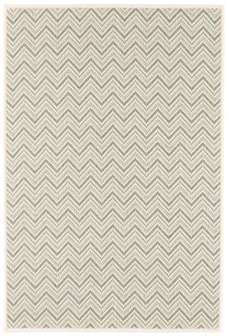 Happy Chevron Woven Indoor/Outdoor Custom Rug | Seaglass