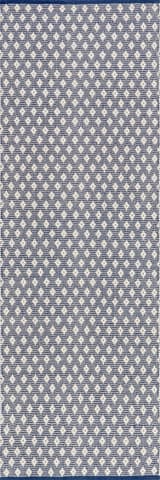 Isolated view of Grey Runner Dainty Diamond Handwoven Cotton Rug, showcasing its design