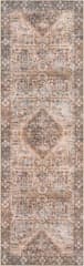 Isolated view of Light Brown Runner Zella Spill Proof Washable Vintage Rug, showcasing its design